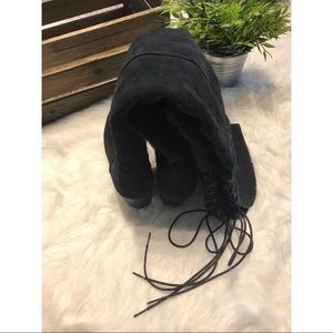 Black Knee-High Lace-Up Boots